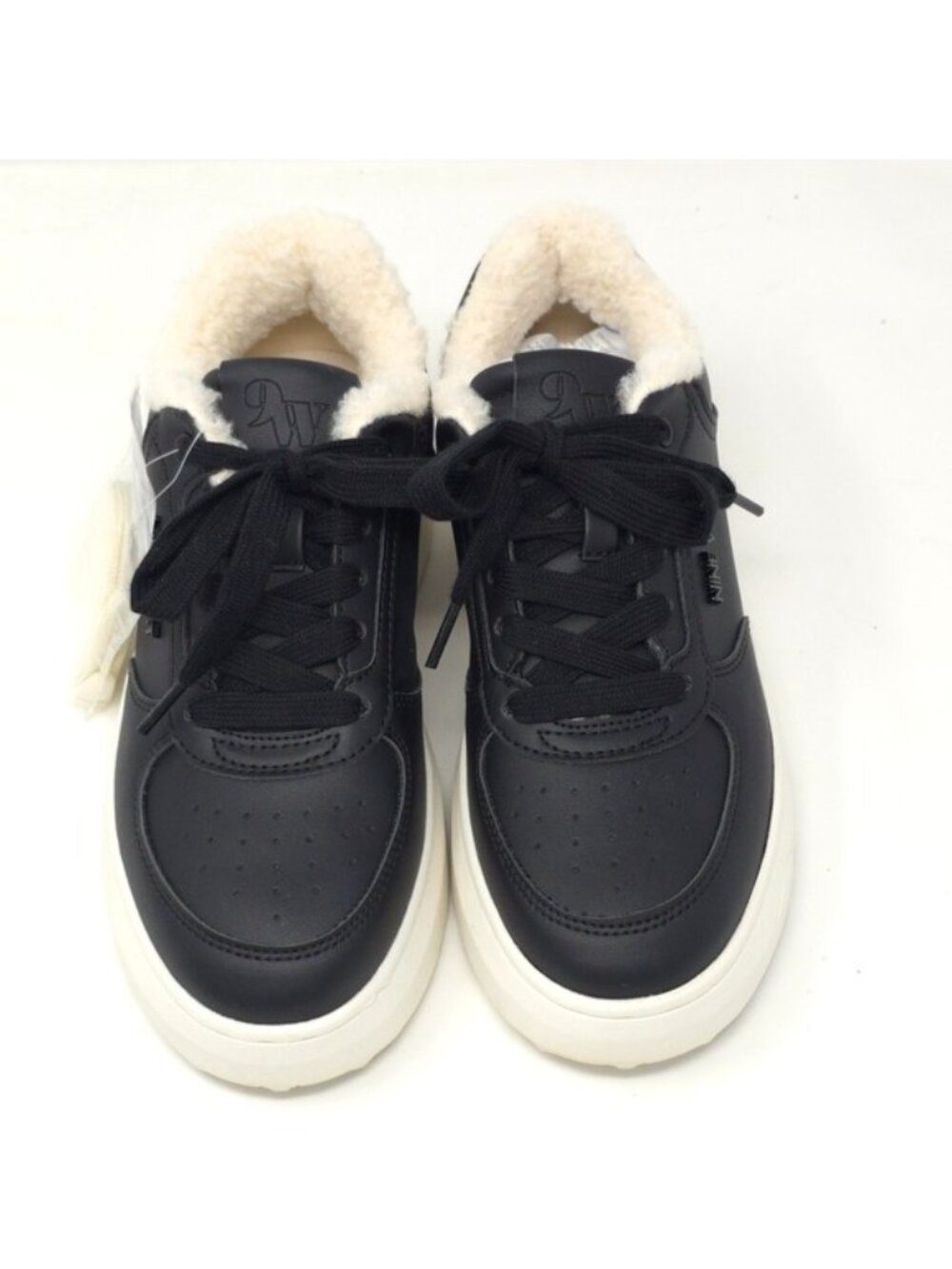 Nine West Black Platform Sneakers with Cream Lined Collar 7M - Picture 10 of 11